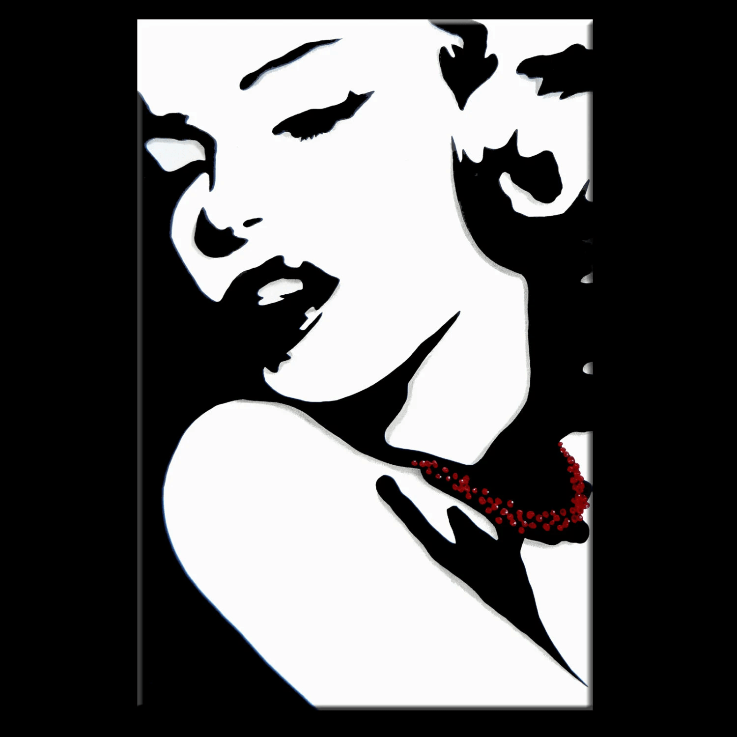 Abstract painting Modern pop Art Contemporary black white movie Portrait - Marilyn - Thomasfedro