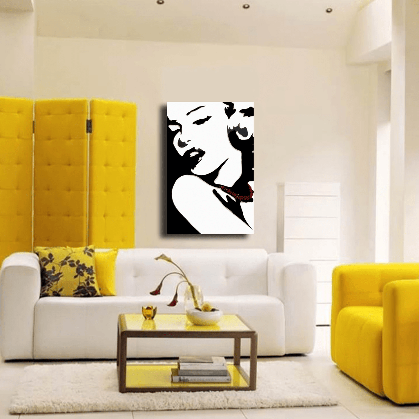 Abstract painting Modern pop Art Contemporary black white movie Portrait - Marilyn - Thomasfedro