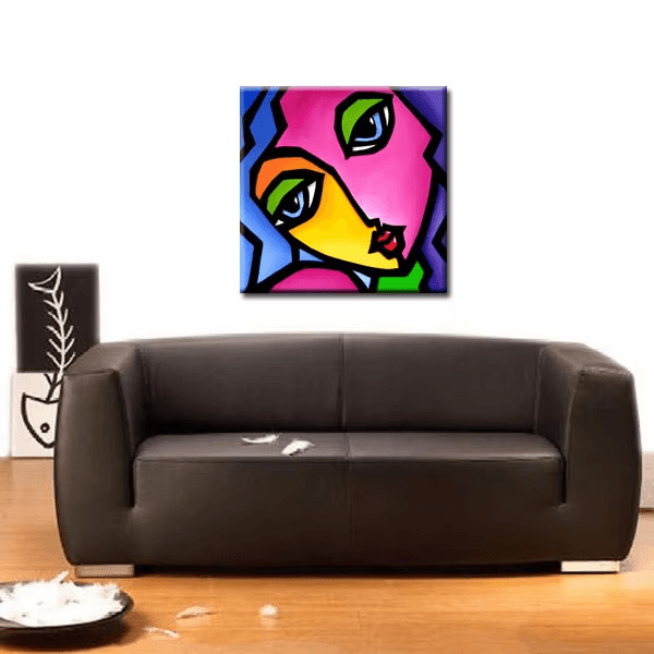 Abstract painting Modern pop Art Contemporary Portrait - Once Again - Thomasfedro
