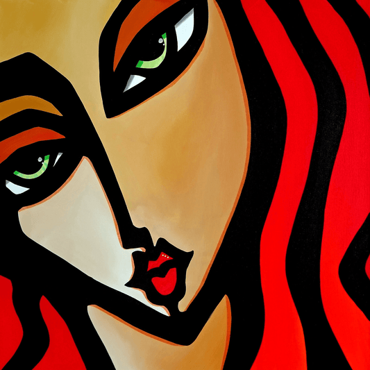 Abstract painting Modern original pop Art Contemporary woman - You Don't Know Me - Thomasfedro