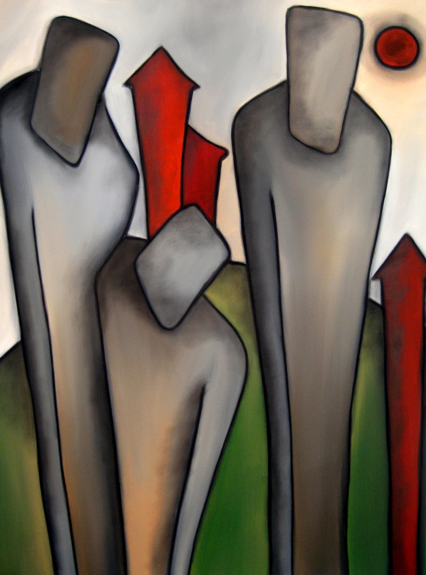 Expressionist abstract figures giclee print - Leaving