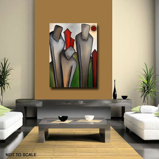 Expressionist abstract figures giclee print - Leaving