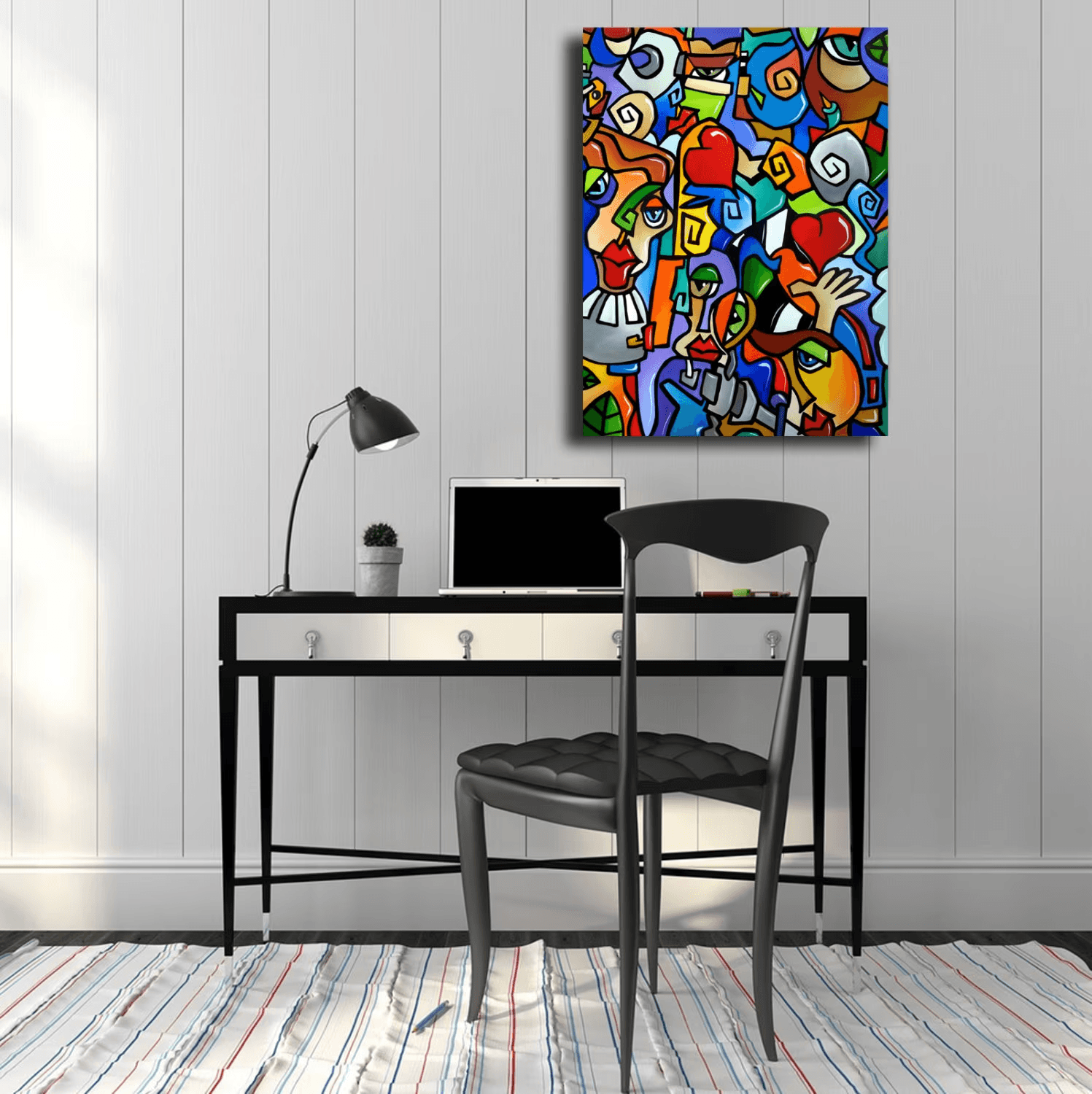 Abstract art canvas print modern hearts pop large - Side Show - Thomasfedro
