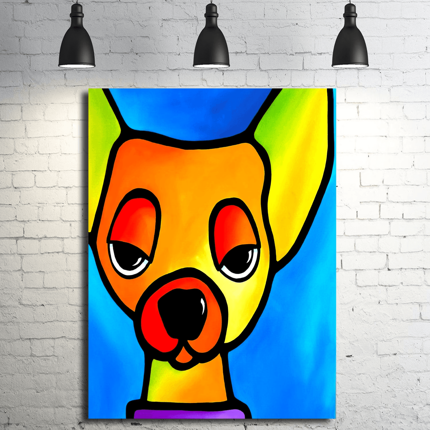 Abstract art dog original modern canvas print - Chi-Pup - Thomasfedro