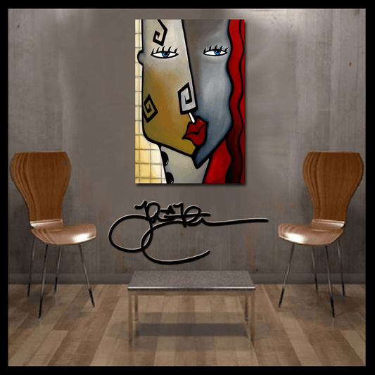 Abstract art Modern Home Decor Canvas Print woman - Checkered Past - Thomasfedro