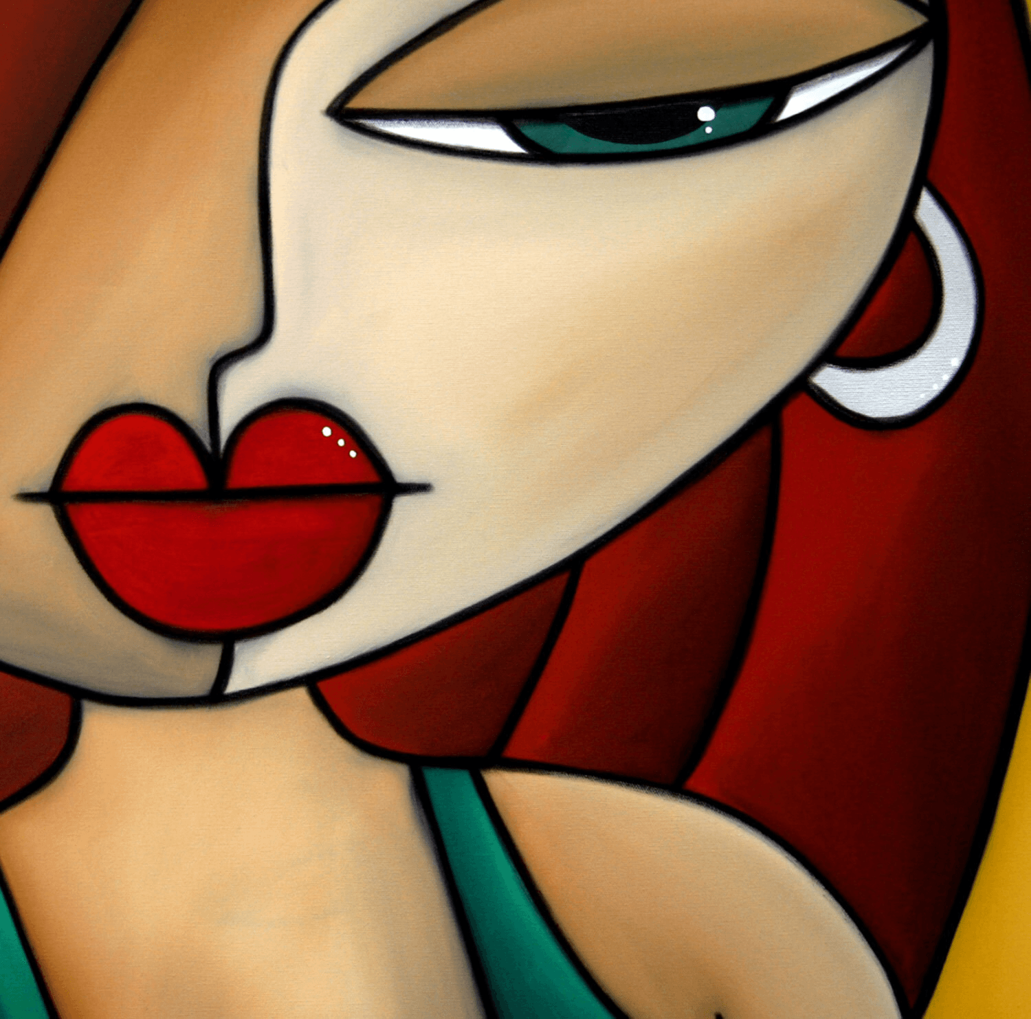 Pop art abstract woman canvas print - Intensity - Thomasfedro