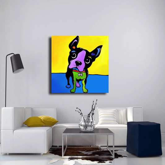 Abstract dog pop art original modern canvas print - Woof - Thomasfedro