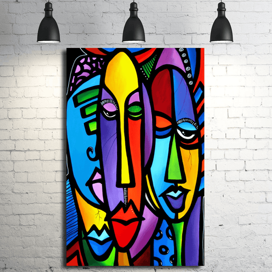 Street art style pop art original Canvas faces Print - Cranium - Thomasfedro