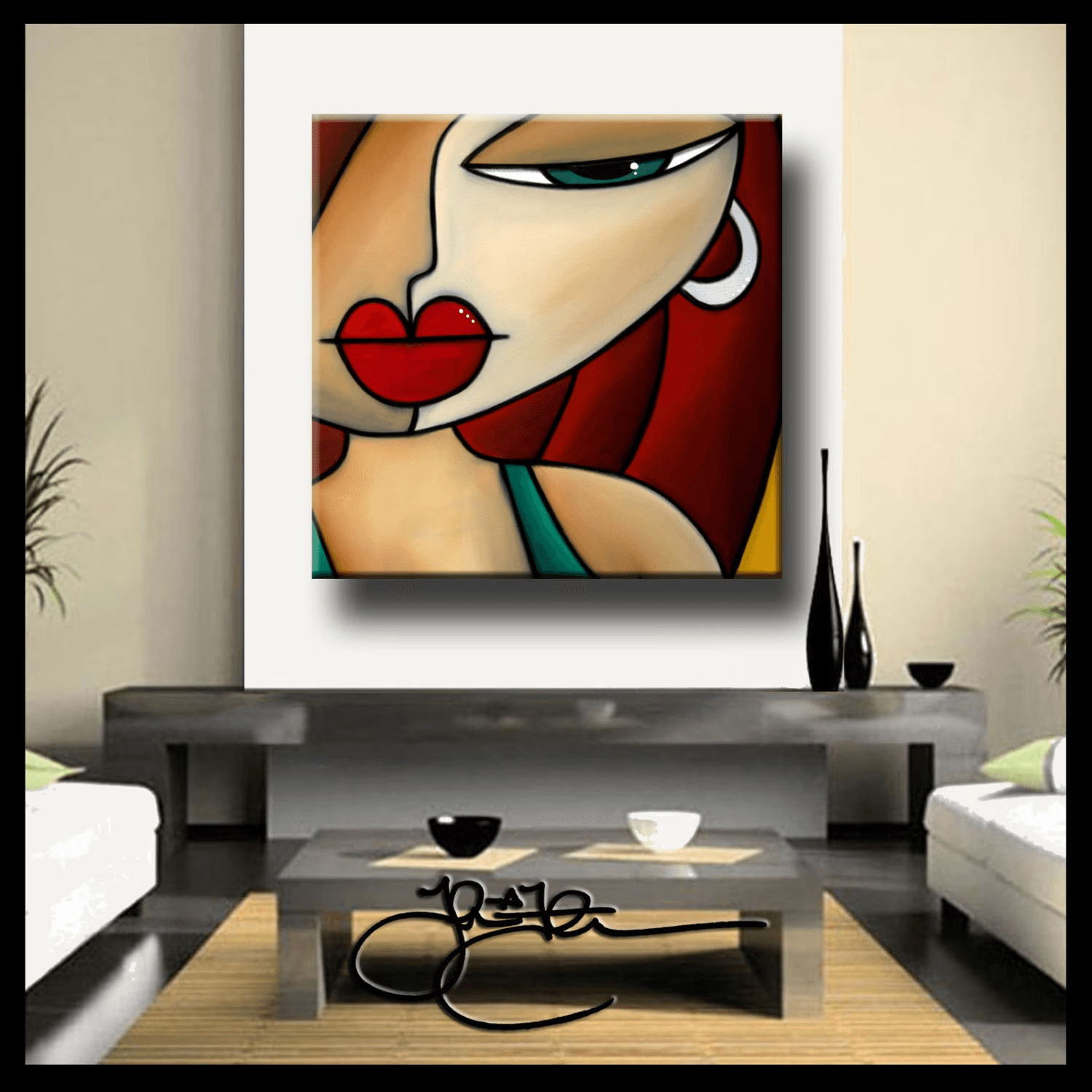 Pop art abstract woman canvas print - Intensity - Thomasfedro