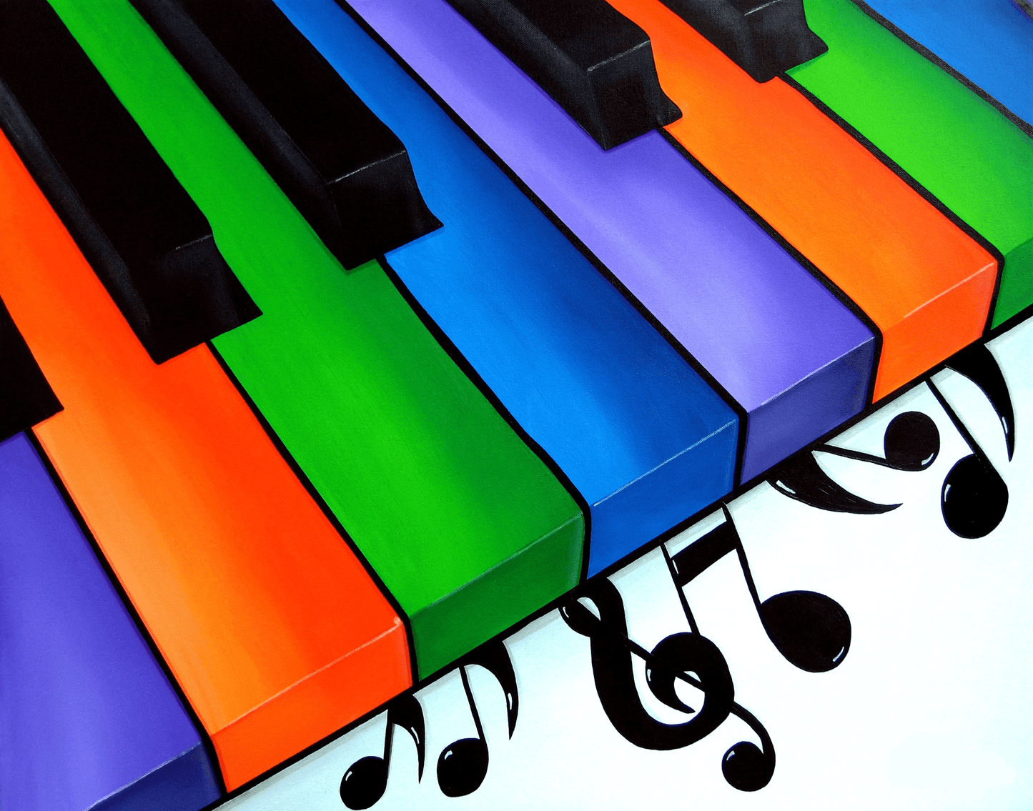 Abstract Modern pop Art original Jazz Blues Piano Canvas Print - Keys - Thomasfedro