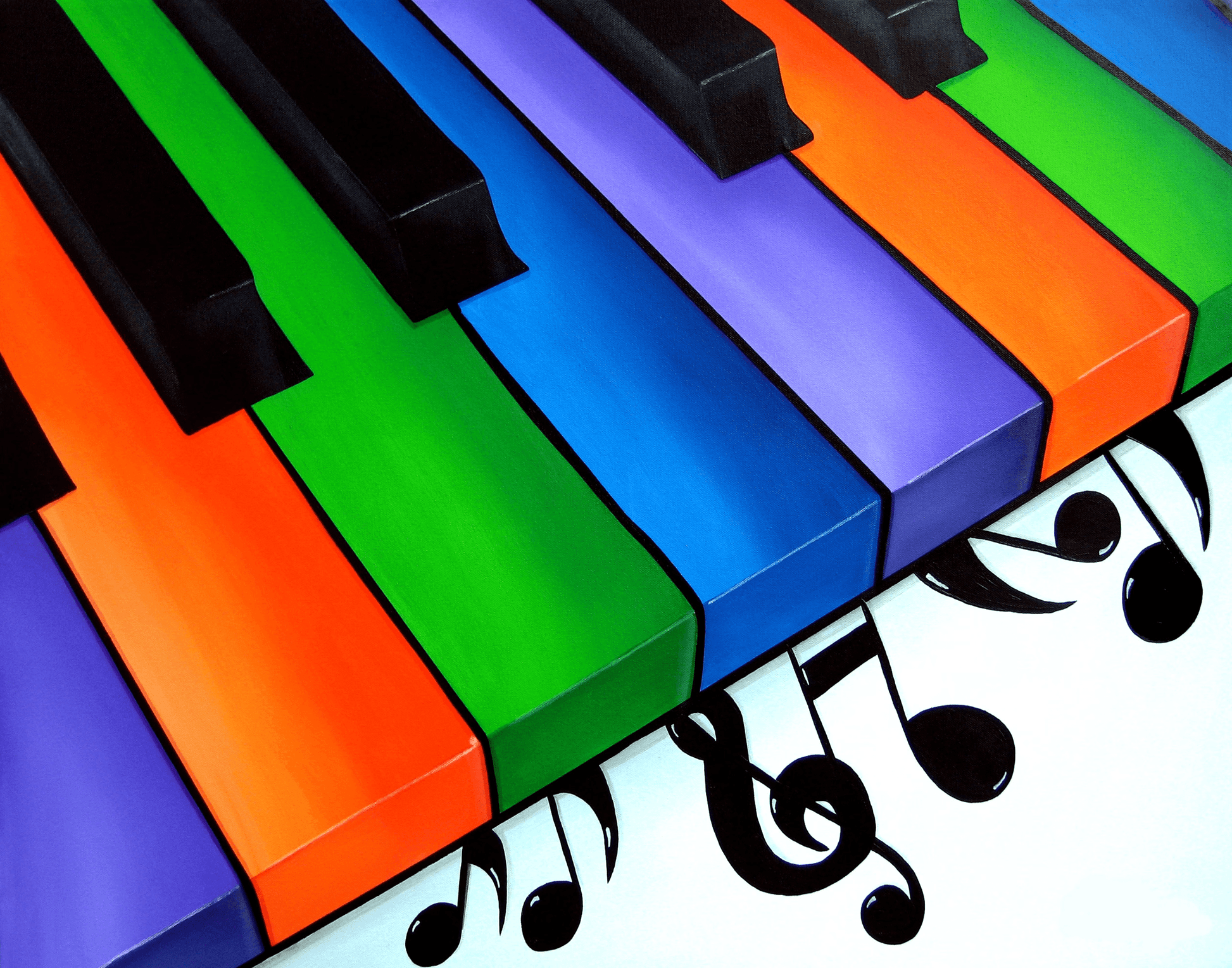 Abstract Modern pop Art original Jazz Blues Piano Canvas Print - Keys - Thomasfedro