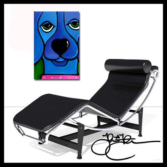 Pop art abstract modern canvas blue dog print - Good Girl - Thomasfedro