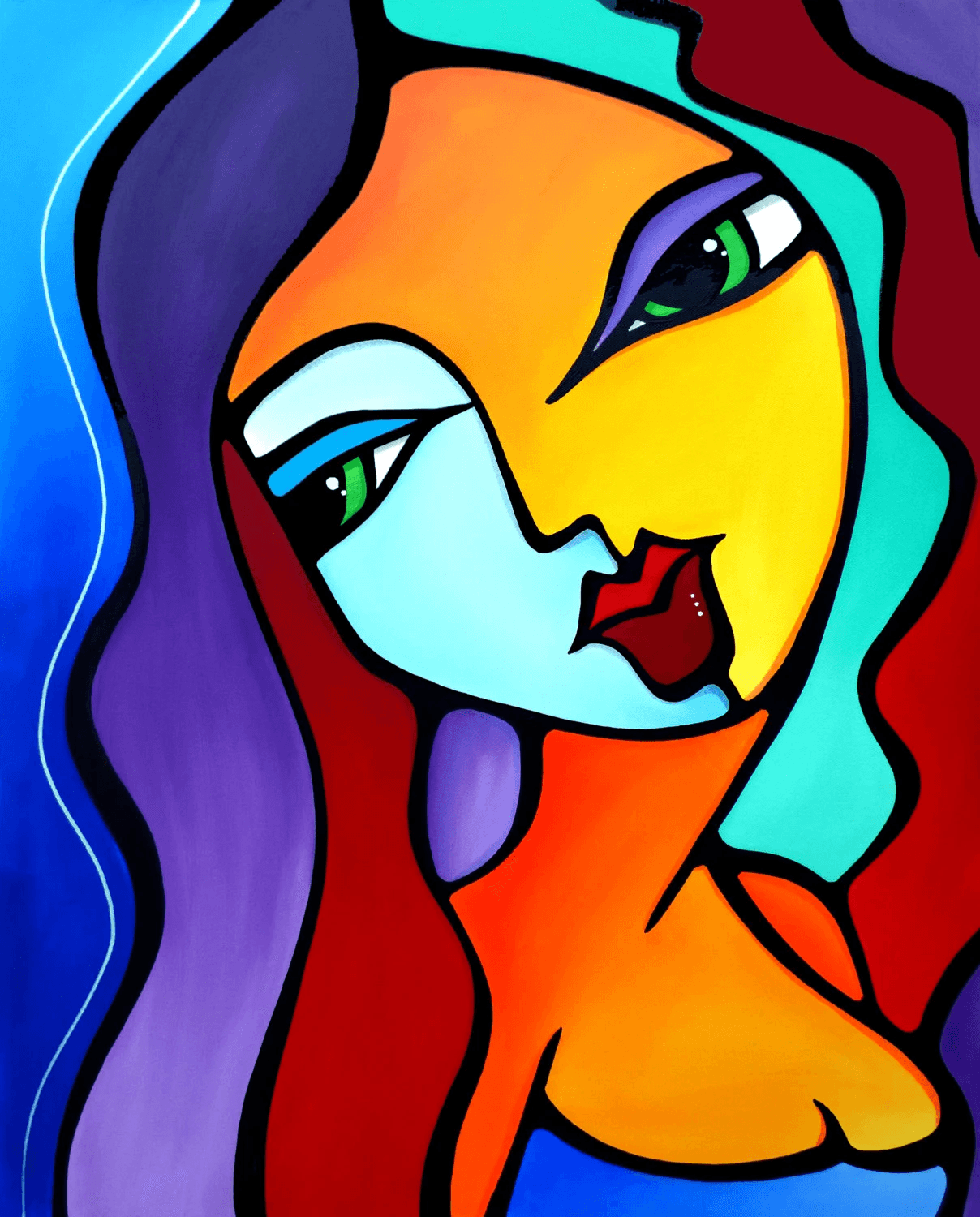 Colorful abstract woman pop art canvas print - Girl Like You - Thomasfedro