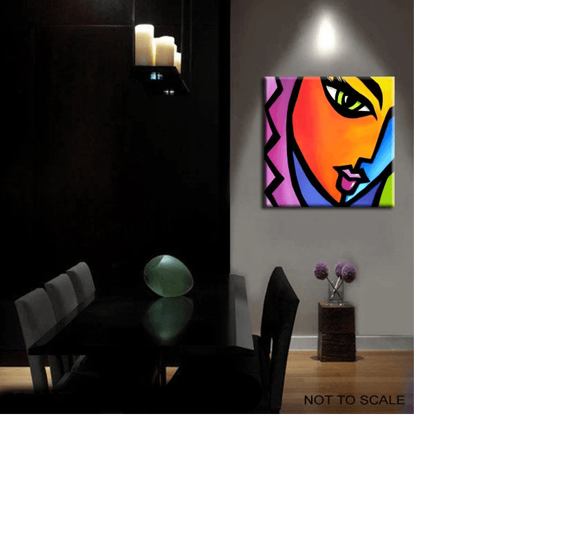 Abstract painting Modern pop Art Contemporary colorful Portrait - Pretending - Thomasfedro