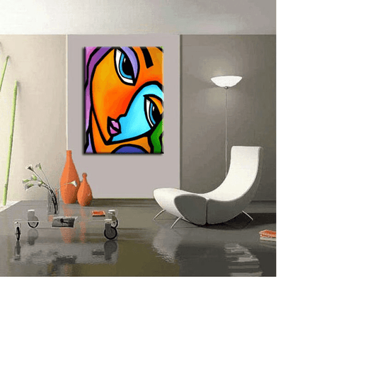 Abstract painting Modern pop Art Contemporary large colorful Portrait - More Than Enough - Thomasfedro
